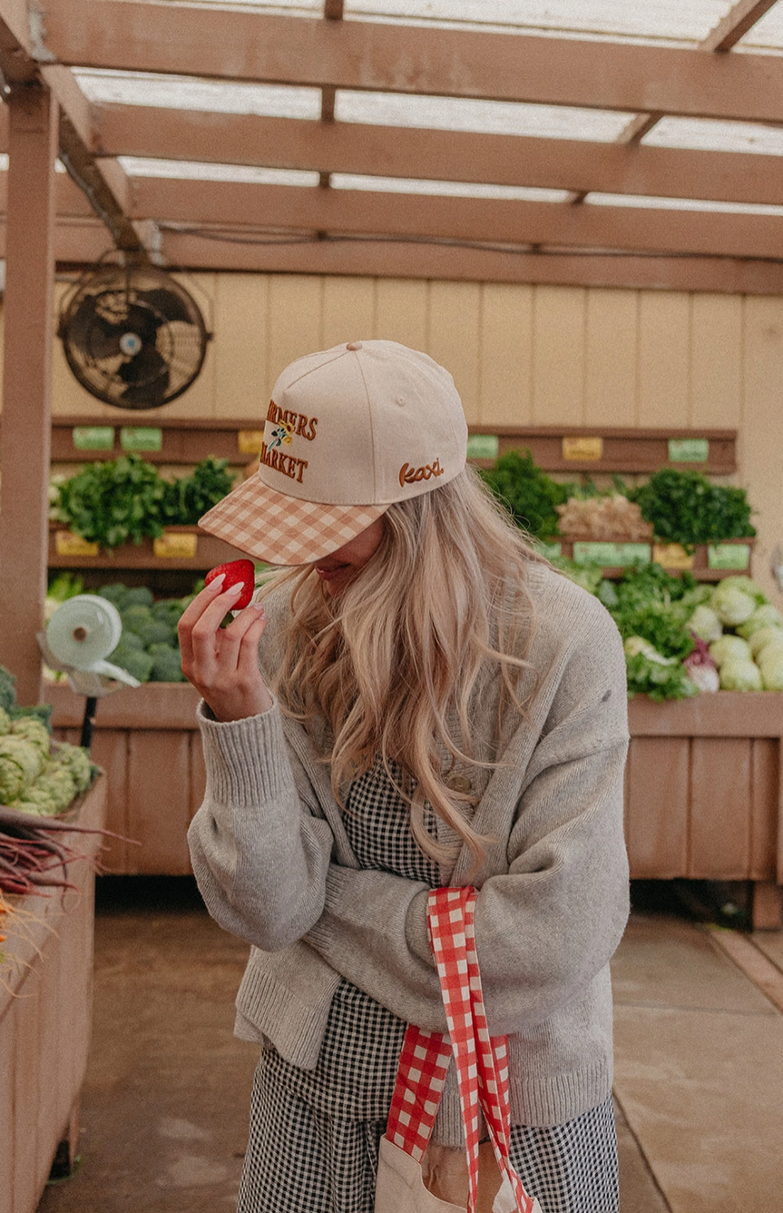 Gingham Farmers Market Trucker Hat