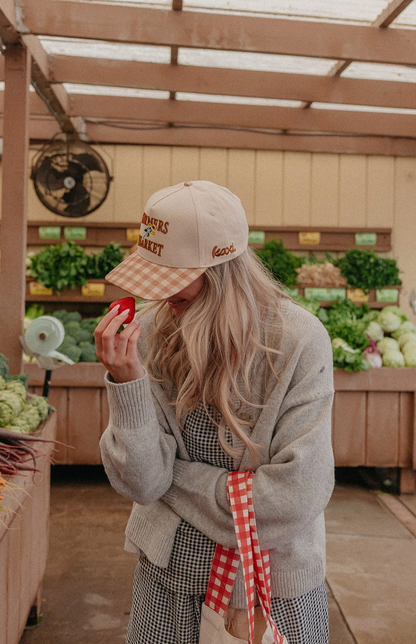 Gingham Farmers Market Trucker Hat