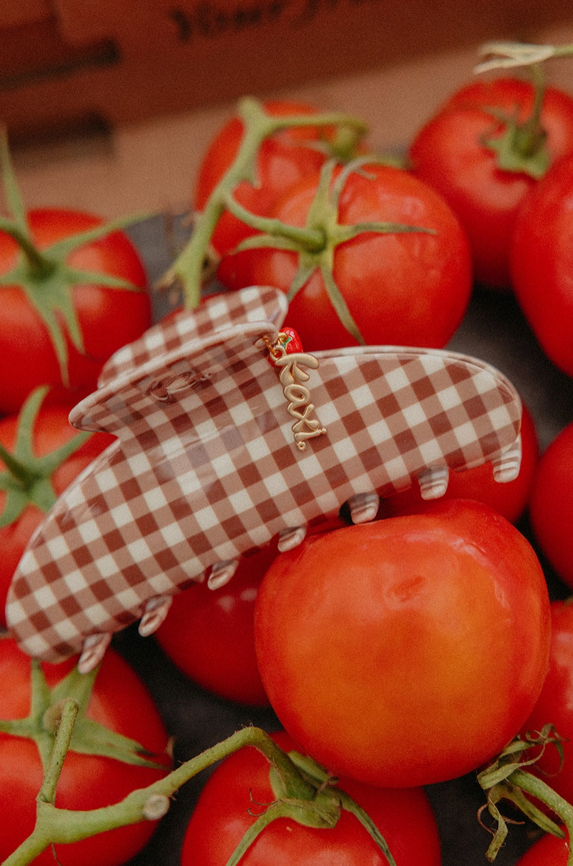 Oversized Gingham Claw Clip