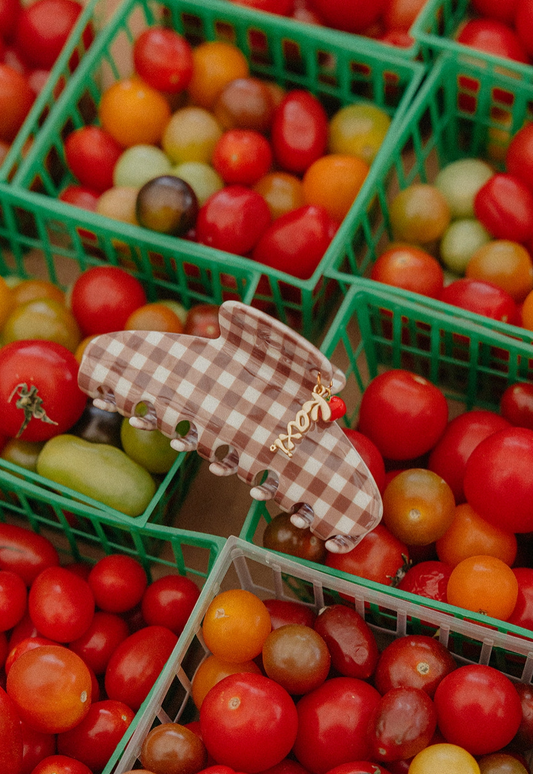 Oversized Gingham Claw Clip