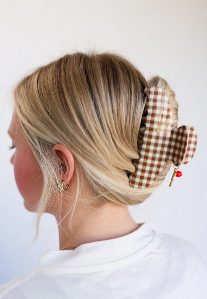 Oversized Gingham Claw Clip