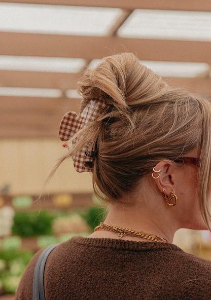 Oversized Gingham Claw Clip