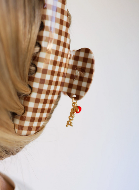 Oversized Gingham Claw Clip