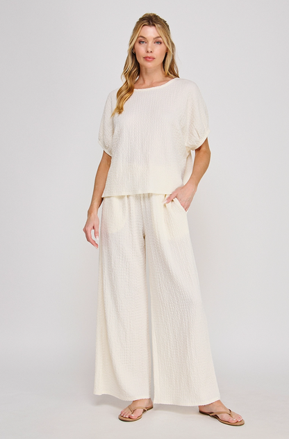 Textured Palazzo Pant