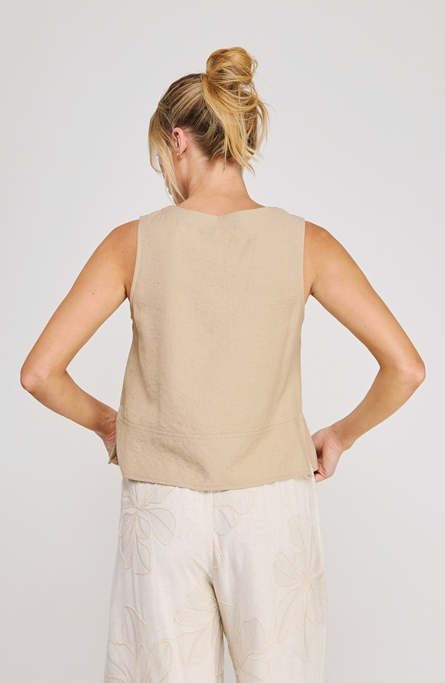 Textured Linen Tank Top