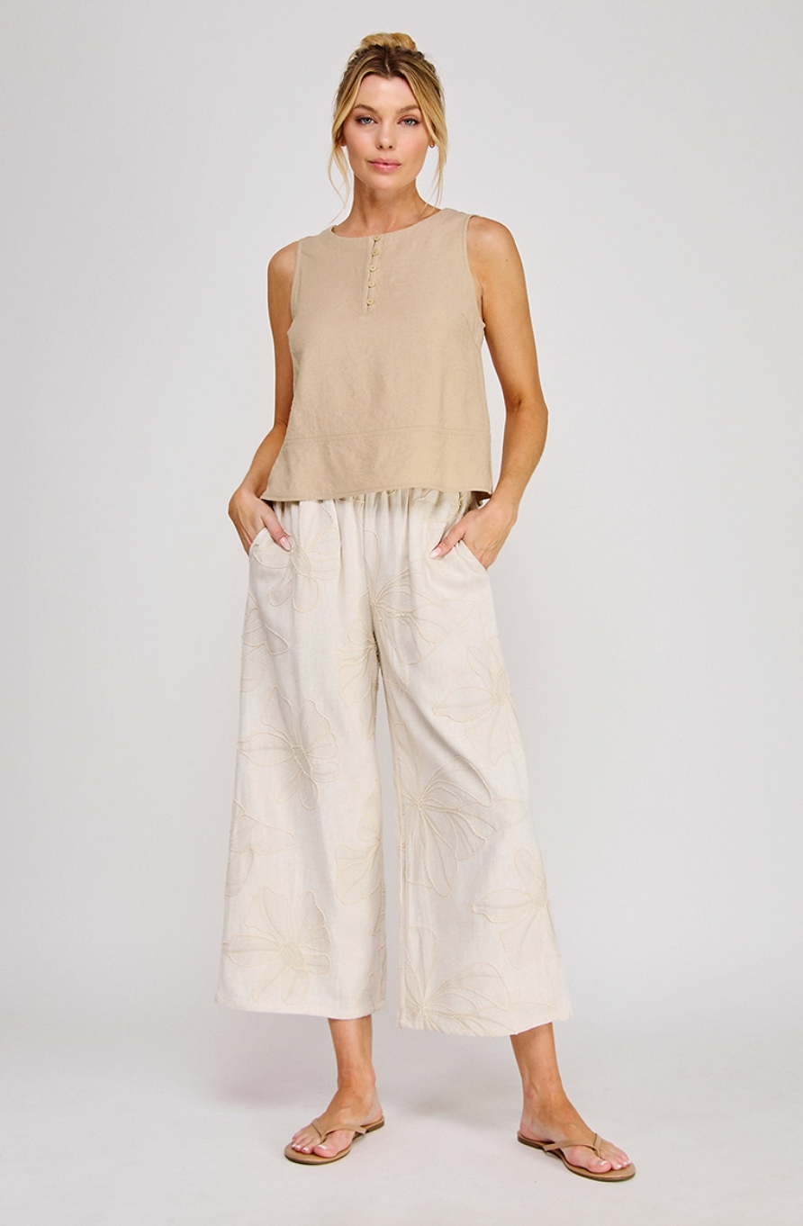Textured Linen Tank Top
