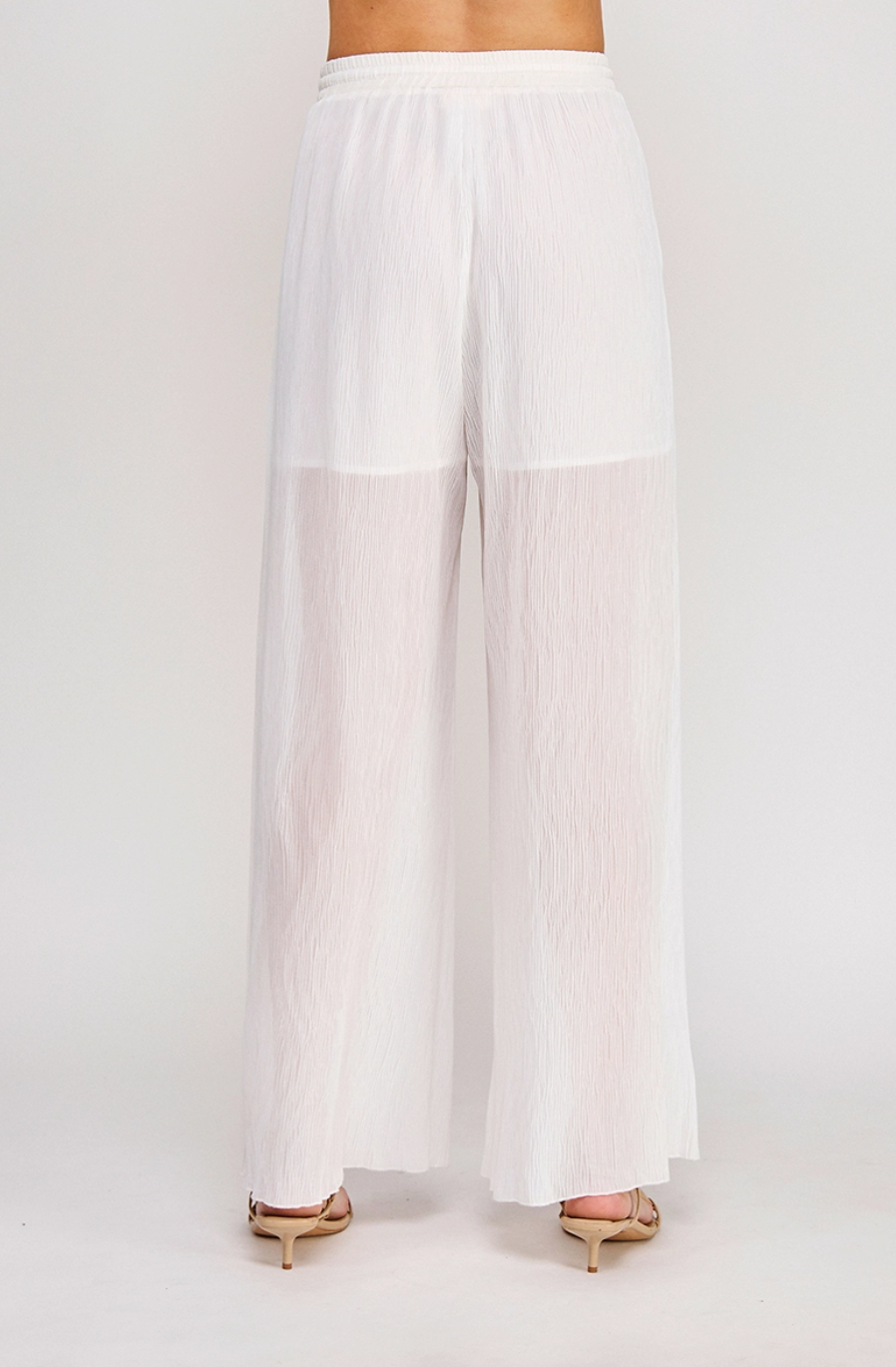 Pleated Wide-Leg Woven Pant