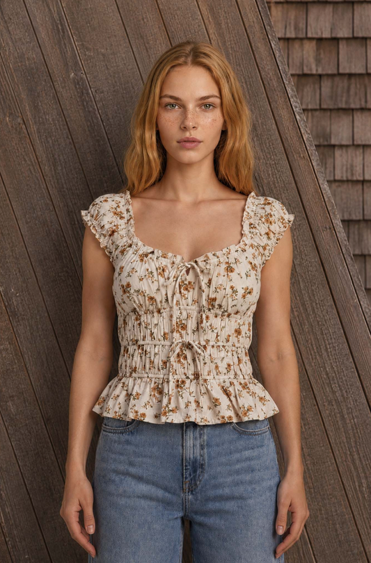 Floral Ruffled Top