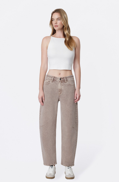 High Rise Crop Barrel Jean