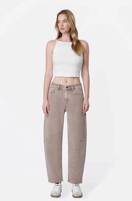 High Rise Crop Barrel Jean