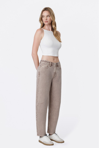 High Rise Crop Barrel Jean