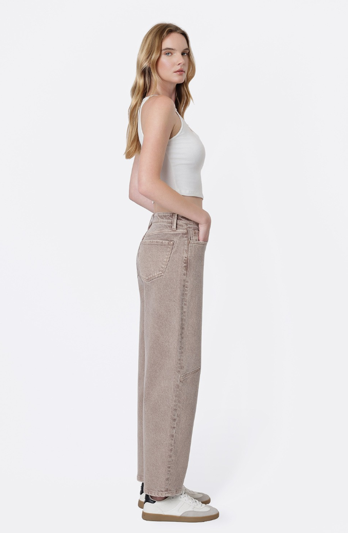 High Rise Crop Barrel Jean