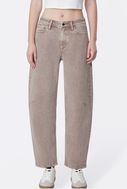 High Rise Crop Barrel Jean