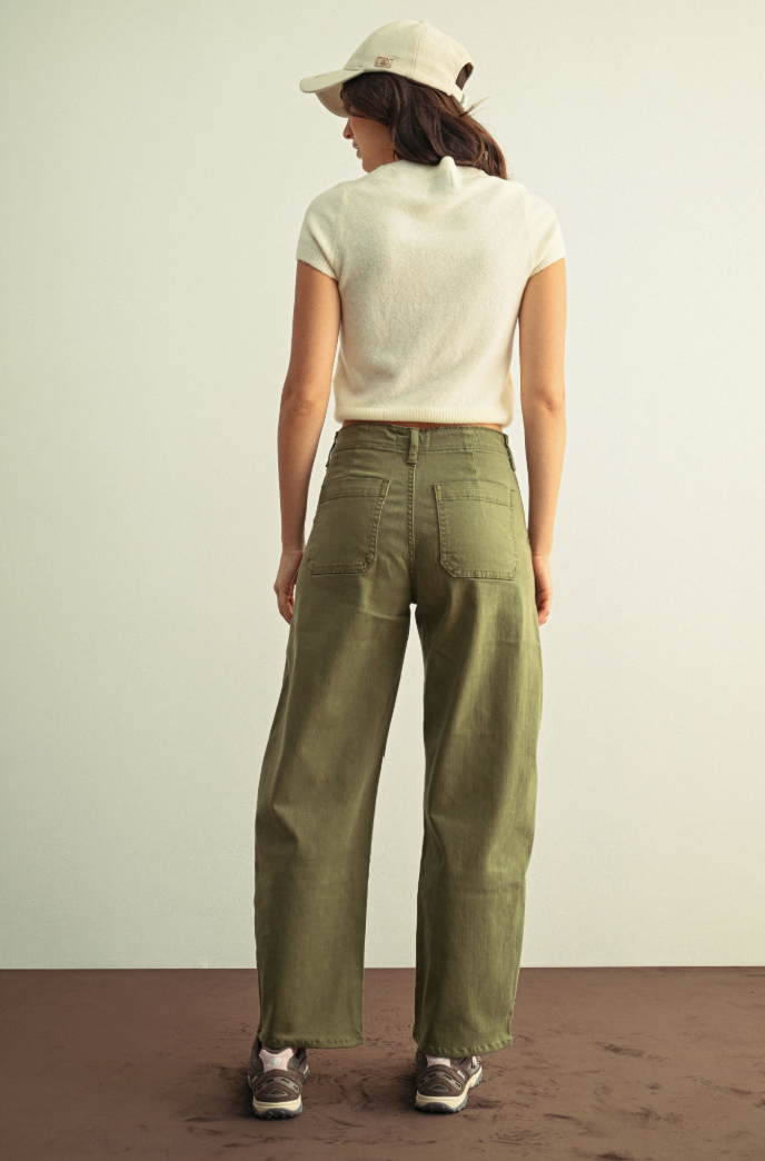 Stretch Twill Utility Barrel Jean