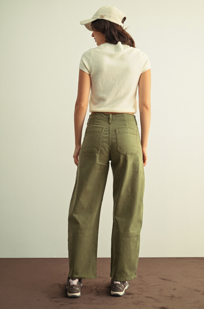 Stretch Twill Utility Barrel Jean