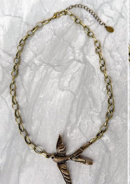 Bird Bronze Necklace