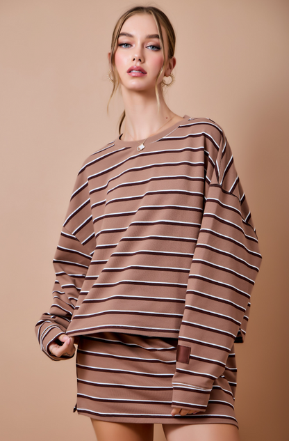 Striped Terry Lounge Sweatshirt