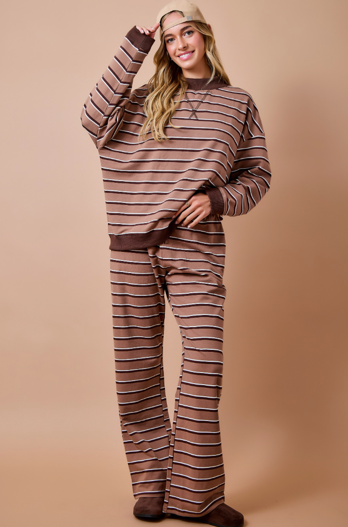 Striped Wide Leg Lounge Pant