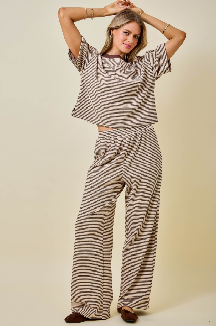 Striped Wide Leg Lounge Pants