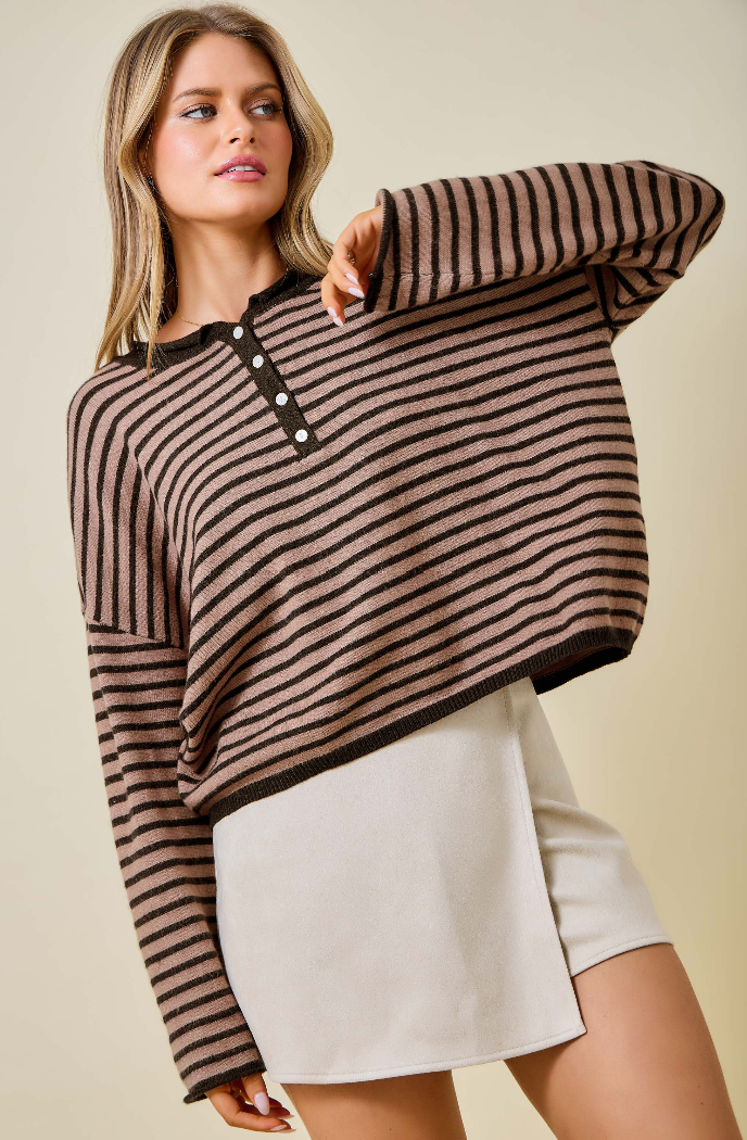 Striped Henley Top
