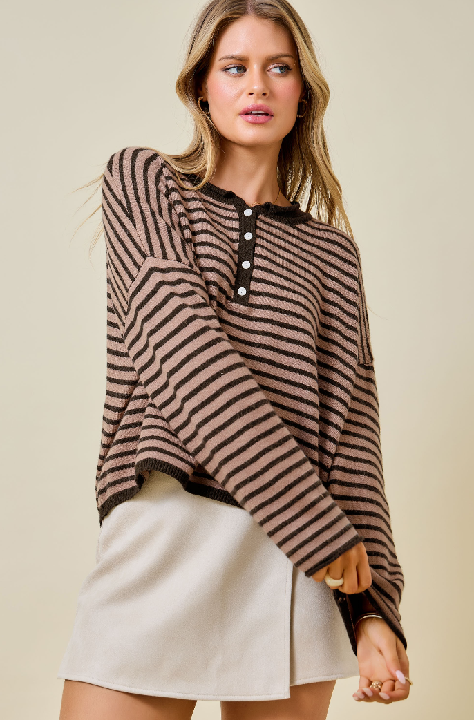 Striped Henley Top