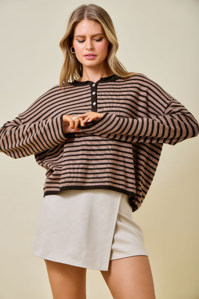Striped Henley Top