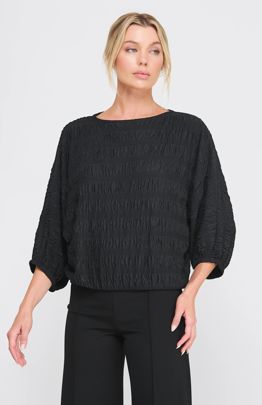 Textured 3/4 Dolman Sleeve Top