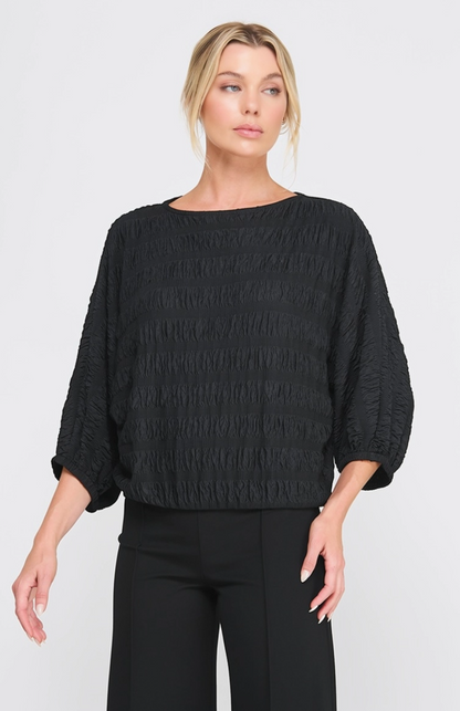 Textured 3/4 Dolman Sleeve Top