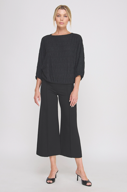 Textured 3/4 Dolman Sleeve Top