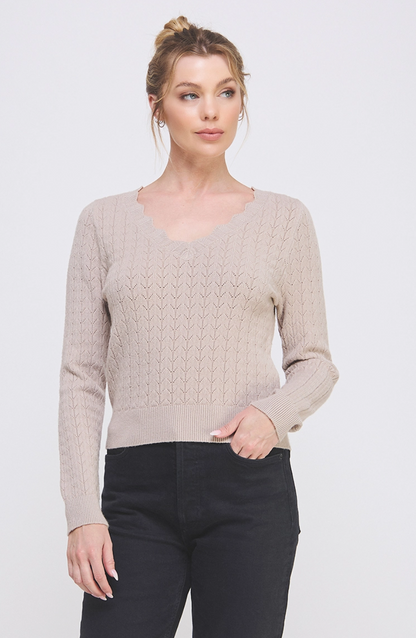 Fine Gauge Pointelle Sweater