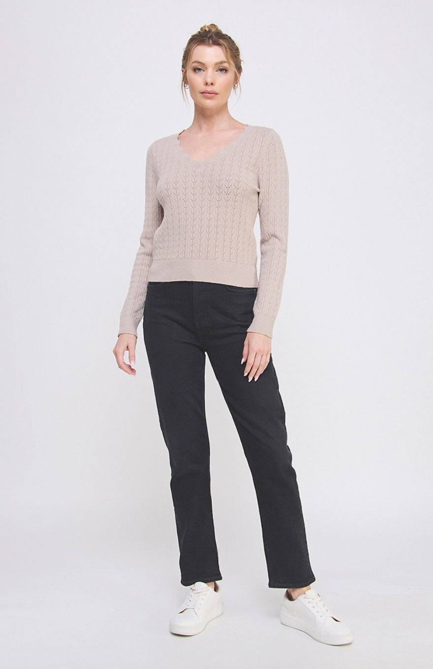 Fine Gauge Pointelle Sweater