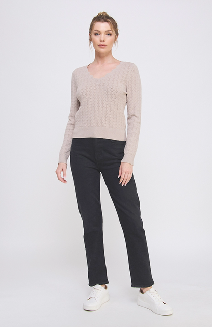 Fine Gauge Pointelle Sweater