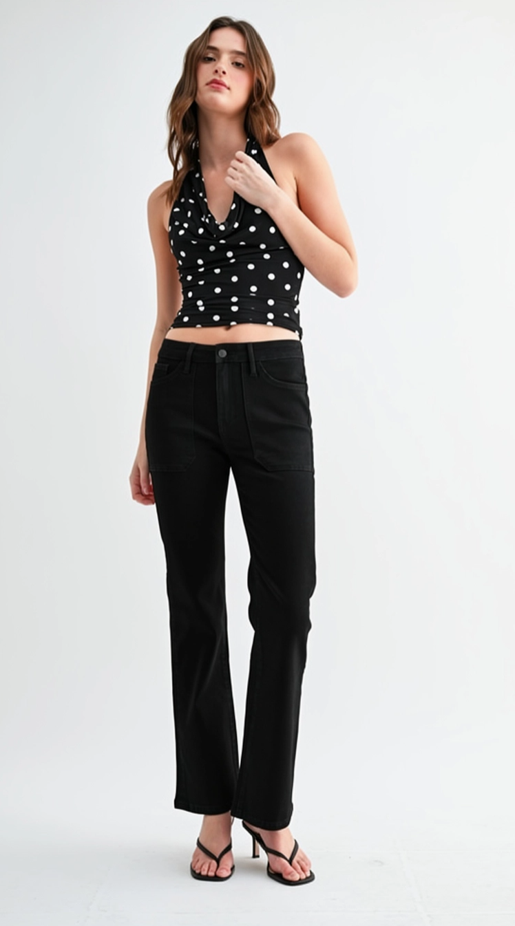 High Rise Bootcut Black Denim