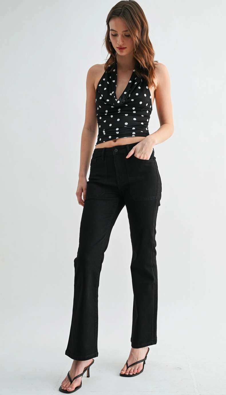 High Rise Bootcut Black Denim
