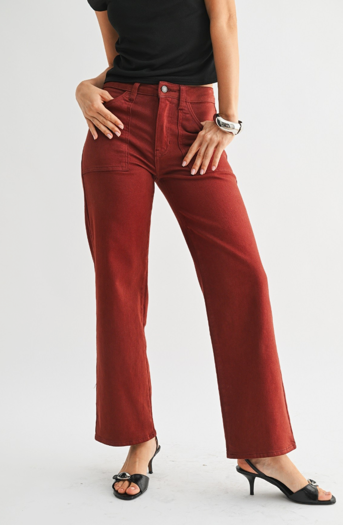 Rust Wide Leg Jean