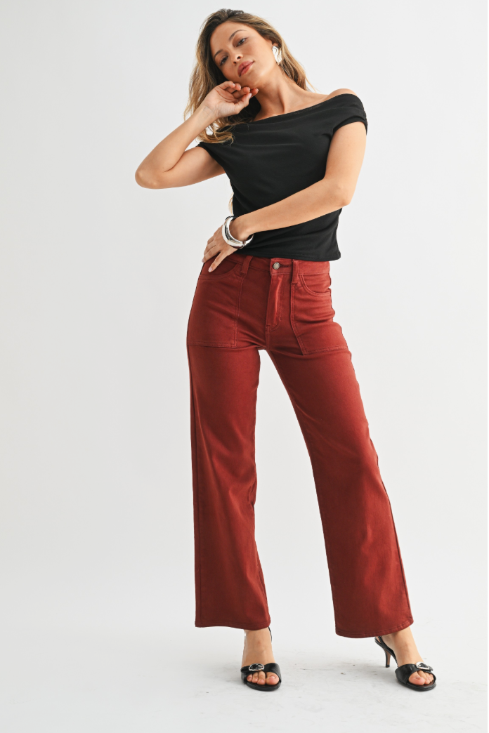 Rust Wide Leg Jean