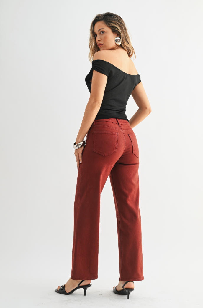 Rust Wide Leg Jean