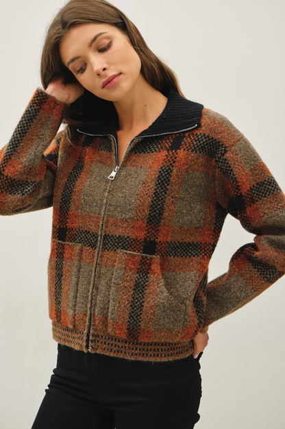Plaid Sweater Jacket