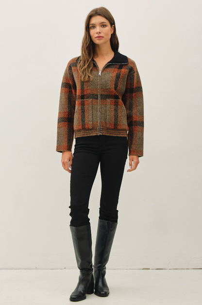 Plaid Sweater Jacket