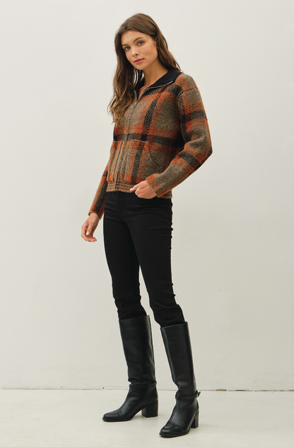 Plaid Sweater Jacket