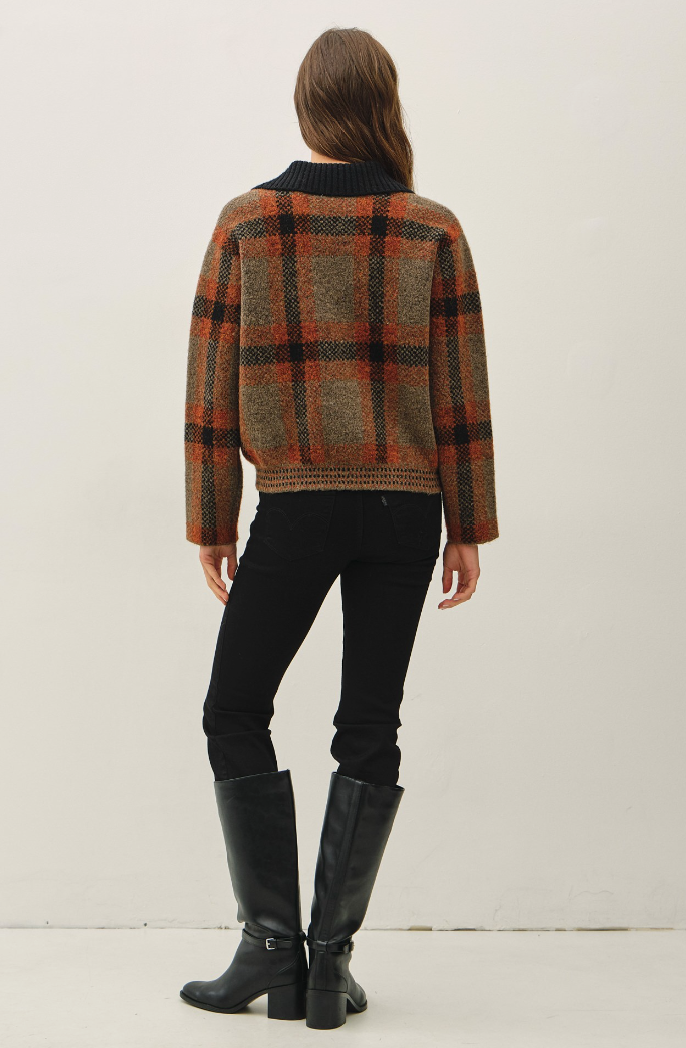 Plaid Sweater Jacket