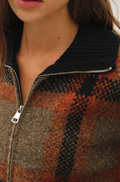Plaid Sweater Jacket