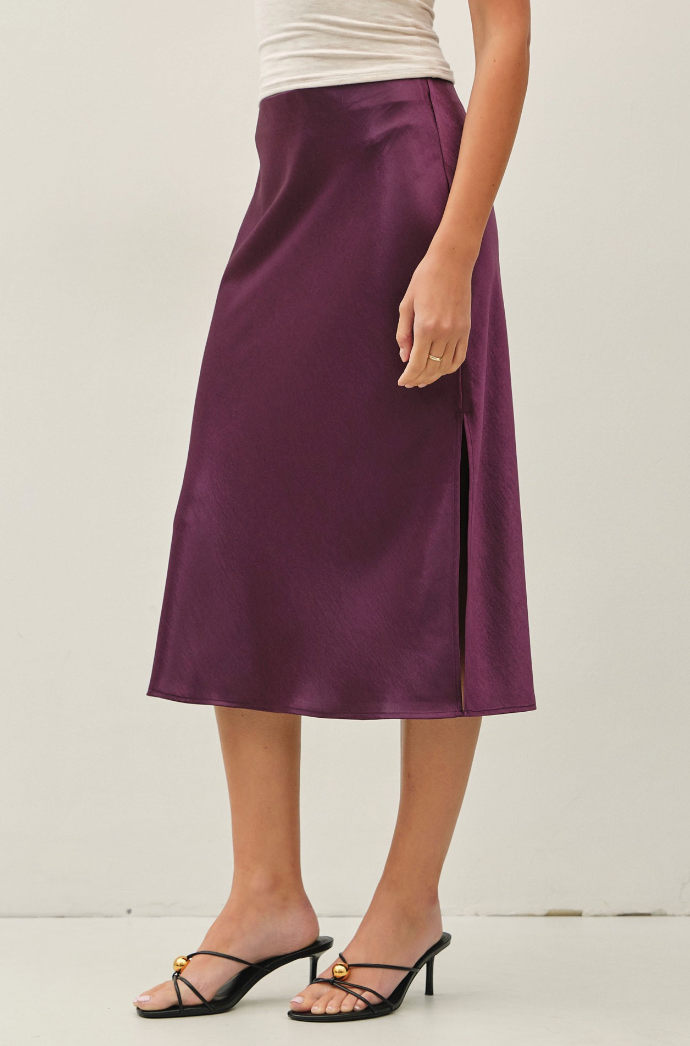 Satin Midi Skirt