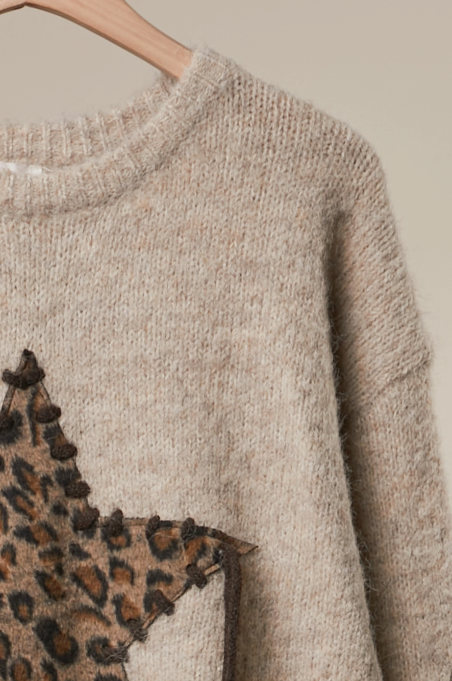Leopard Star Stitched Sweater