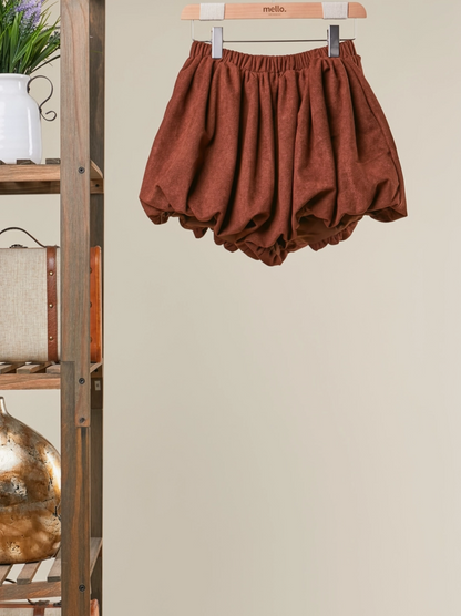 Faux Suede Bubble Skirt