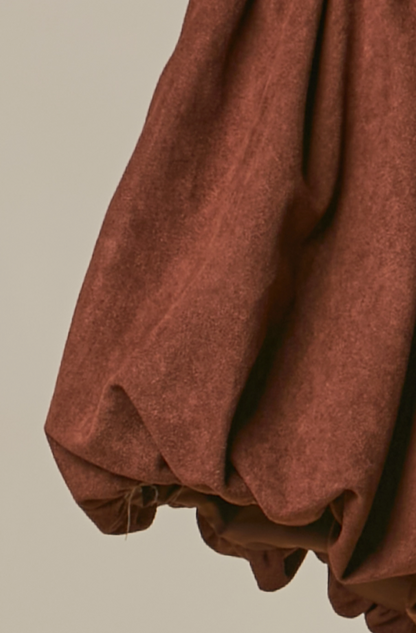 Faux Suede Bubble Skirt