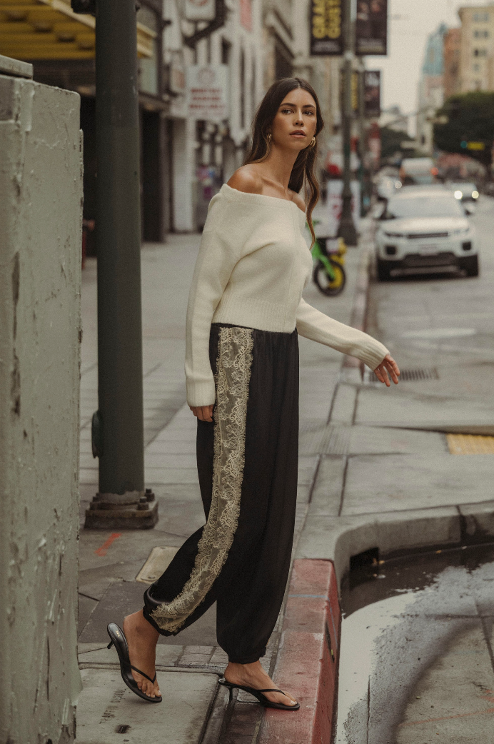 Side Lace Blouson Pant