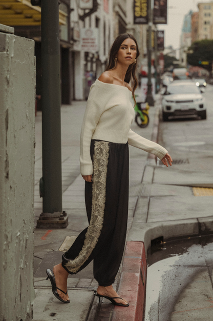 Side Lace Blouson Pant