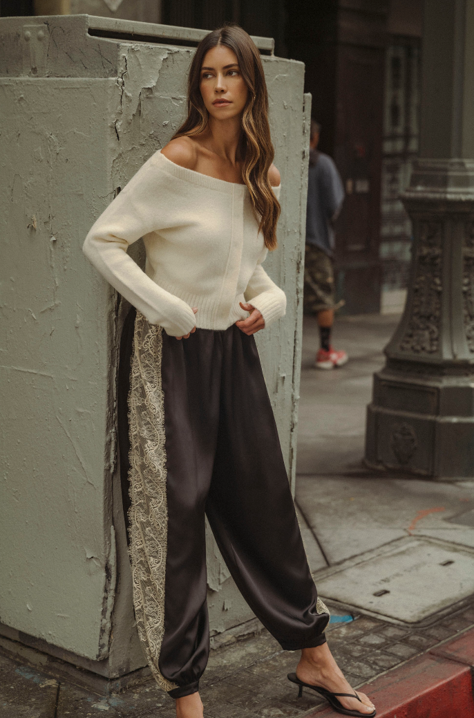Side Lace Blouson Pant