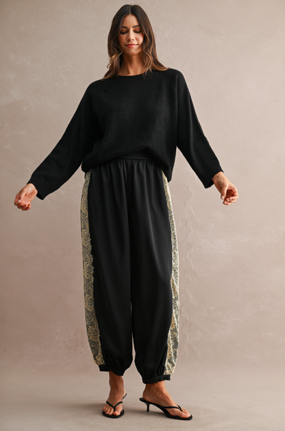 Side Lace Blouson Pant